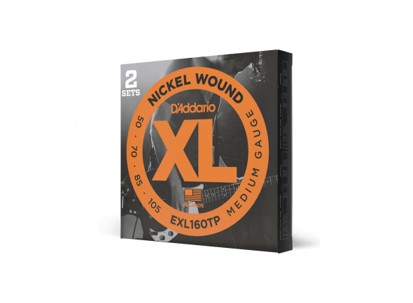 D'Addario EXL160TP 50-105 Medium, Long Scale, XL Nickel Bass Strings 2-Pack
